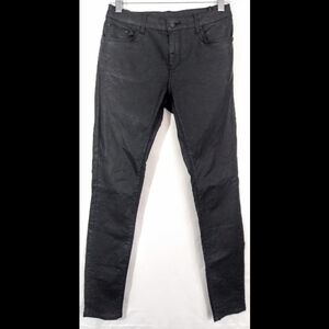 Zara Black Faux Leather Moto Wet Look Skinny Pants